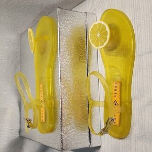 KATY PERRY YELLOW Sandals with Lemon Detail